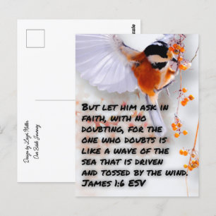 Bibelvers James 1:6 Postkarte
