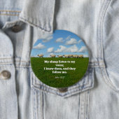 Bibelvers, Johannes 10:27, Button (Beispiel)