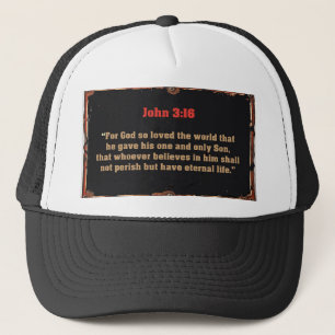 Bibelvers Johannes 3:16 LKW-Fahrer-Mütze Truckerkappe