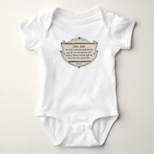 Bibelvers Johannes 3:16 Schild Baby Bodysuit Strampler