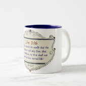 Bibelvers Johannes 3:16 Schild Kaffeetasse (VorderseiteRechts)