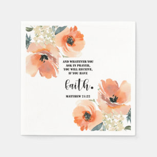 Bibelvers Matthew Floral Square Serviette