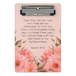 Bibelvers Mini-Clipboard | Rosa florales Design Mini Klemmbrett