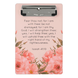 Bibelvers Mini-Clipboard   Rosa florales Design Mini Klemmbrett