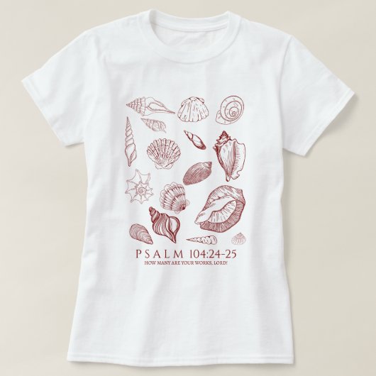 Bibelvers mit Muschel T-Shirt (Design vorne)