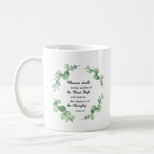 Bibelvers Psalm 91 Eukalyptus-Kranz Christlich Kaffeetasse