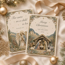 Bibelvers Weihnachtskrippenkarte Frohe Weihnachten