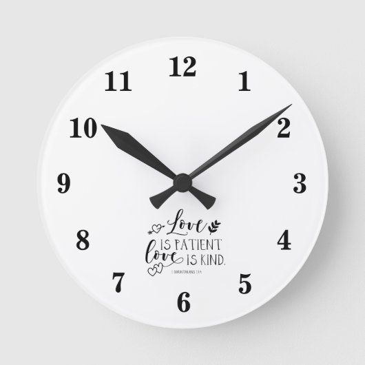 Bibelvers Weißwand Rund Uhr (Vorderseite)