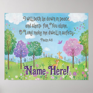 Bibelvers-Zitat Baby Mädchen Nursery Woodland Kuns Poster