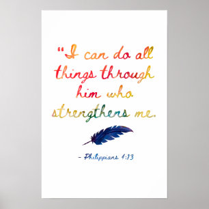 Bibelvers zum Starksein - Phil. 4:13 Poster
