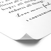 Bibelverse 1 Korinther 13:7-8 Poster (Ecke)