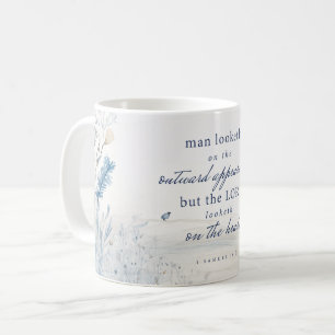 Bibelverse 1 Samuel 16:7 Aquarellfarbene Tasse