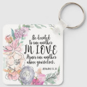 Bibelverse Aluminium Square Schlüsselanhänger (Rückseite)