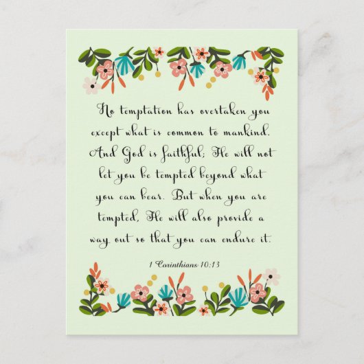 Bibelverse Art - 1 Korinther 10:13 Postkarte (Vorderseite)