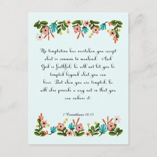 Bibelverse Art - 1 Korinther 10:13 Postkarte (Vorderseite)
