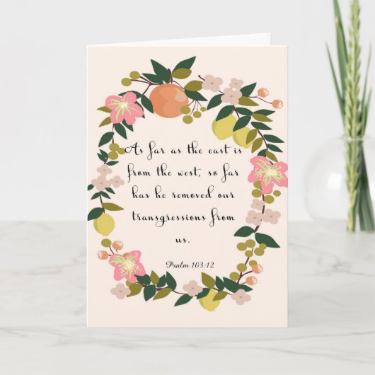 Bibelverse Art - Psalm 103:12 Feiertagskarte (Vorderseite)