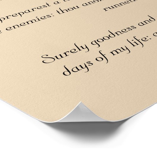 Bibelverse Artwork, Psalm 23 Poster (Ecke)