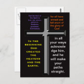 Bibelverse auf einer farbenfrohen Postkarte (Vorne/Hinten)