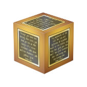 Bibelverse auf Gold Würfel (Rückseite Schrägansicht)