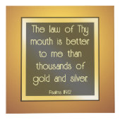 Bibelverse auf Gold Würfel (Vorderseite)