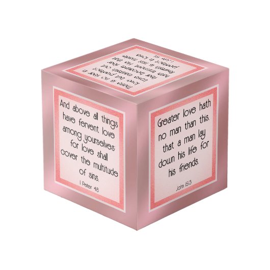Bibelverse auf Liebe Würfel (Rückseite Schrägansicht)