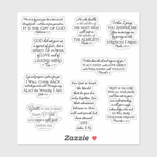 Bibelverse Aufkleber (Blatt)