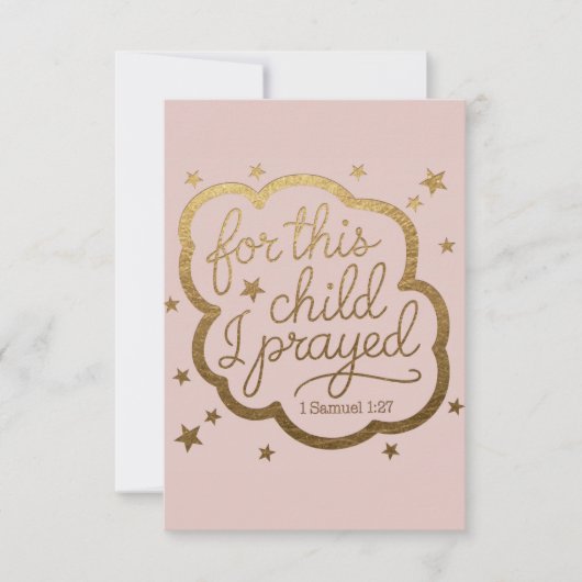 Bibelverse aus 1 Samuel 1:27 Flat Dankeschön Karte (Vorderseite)