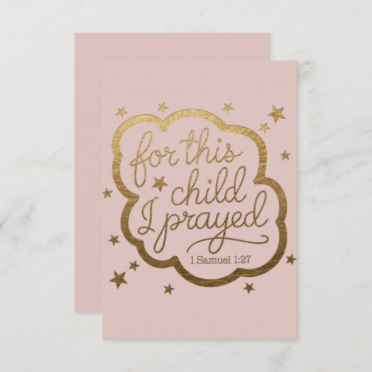 Bibelverse aus 1 Samuel 1:27 Flat Dankeschön Karte (Vorne/Hinten)