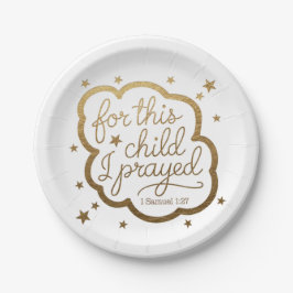Bibelverse aus 1 Samuel 1:27 Papierplatte Pappteller