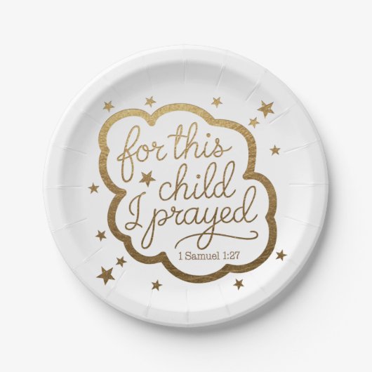 Bibelverse aus 1 Samuel 1:27 Papierplatte Pappteller (Vorderseite)
