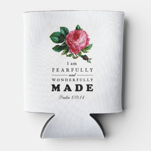 Bibelverse aus Angst und wunderbar gemachte Rose Dosenkühler (Vorderseite)