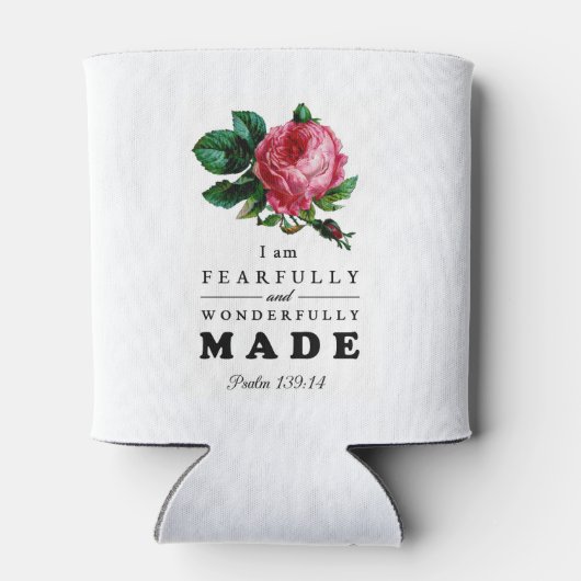 Bibelverse aus Angst und wunderbar gemachte Rose Dosenkühler (Rückseite)