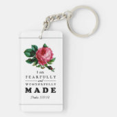 Bibelverse aus Angst und wunderbar gemachte Rose Schlüsselanhänger (Rückseite)