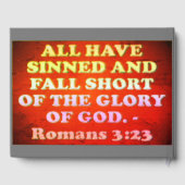 Bibelverse aus den Römern 3:23. Gästebuch (Rückseite)