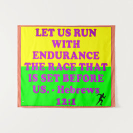 Bibelverse aus Hebräern 12:1. Wandteppich