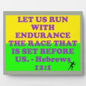 Bibelverse aus Hebräischen 12:1. Fotoplatte (Vorderseite)