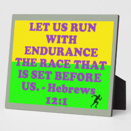 Bibelverse aus Hebräischen 12:1. Fotoplatte