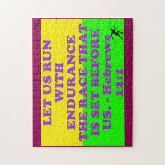 Bibelverse aus Hebräischen 12:1. Puzzle (Vertikal)