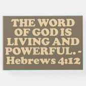 Bibelverse aus Hebräischen 4:12. Gästebuch (Rückseite)