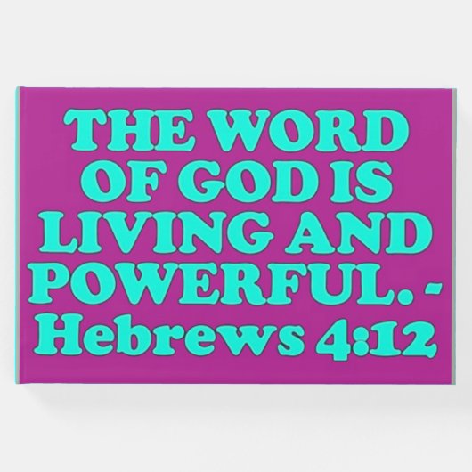 Bibelverse aus Hebräischen 4:12. Gästebuch (Vorderseite)