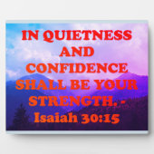 Bibelverse aus Isaiah 30:15. Fotoplatte (Vorderseite)