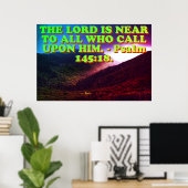 Bibelverse aus Psalm 145:8. Poster (Heimbüro)