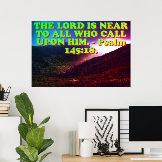 Bibelverse aus Psalm 145:8. Poster (Heimbüro)