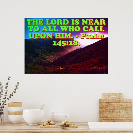 Bibelverse aus Psalm 145:8. Poster (Küche)