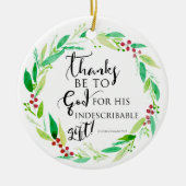 Bibelverse Christliche Wasserfarben Weihnachtsfeie Keramik Ornament (Vorne)