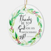 Bibelverse Christliche Wasserfarben Weihnachtsfeie Keramik Ornament (Links)