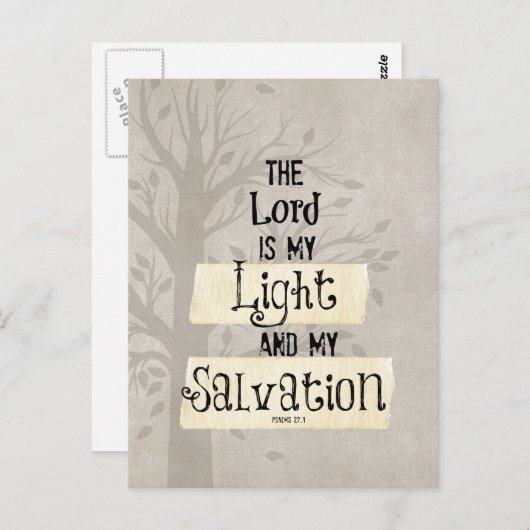 Bibelverse: Der Herr ist mein Licht und mein Sohn Postkarte (Vorne/Hinten)