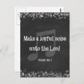 Bibelverse: Ein fröhliches Geräusch machen Postkarte (Vorne/Hinten)