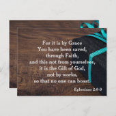 Bibelverse Ephesianer 2:8-9 mit Grace Postcard Postkarte (Vorne/Hinten)