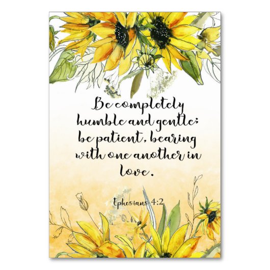 Bibelverse Ephesians Card Tischnummer (Rückseite)